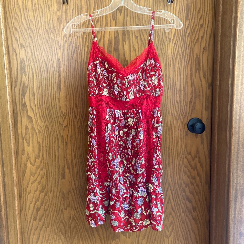 Free People Intimately red Lacey dress